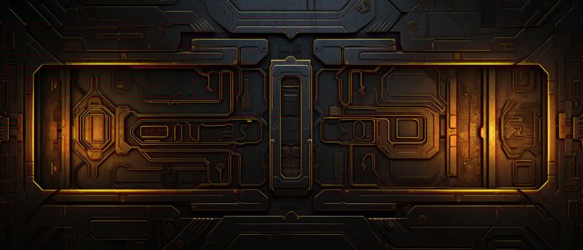 AI generated Dark-colored Sci-Fi design featuring external panels in an abstract layout, Ai Generated photo