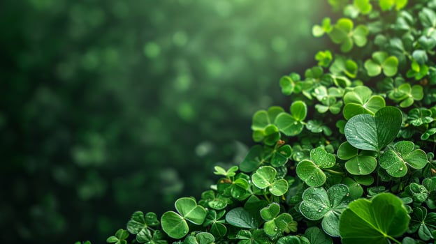 AI generated st. Patrick's day garden party background with copy space photo