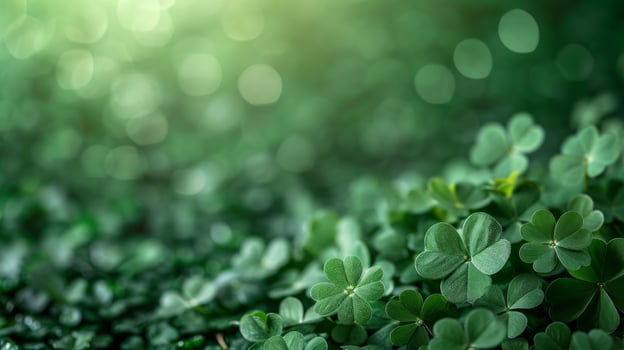 AI generated st. Patrick's day garden party background with copy space photo