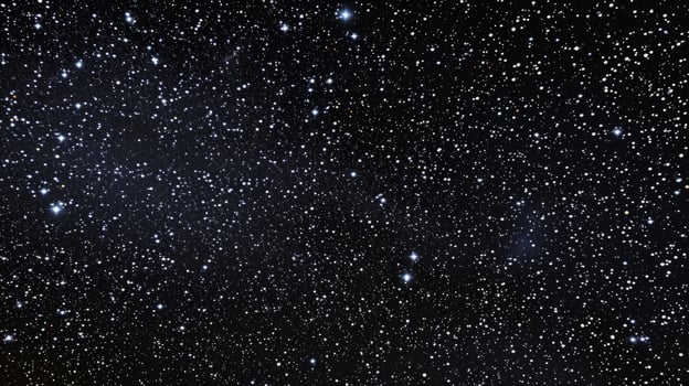 AI generated Deep black night sky filled with countless twinkling stars, showcasing various intensities and sizes of stars. Mysterious background. Concept of astronomy, cosmos, space exploration photo