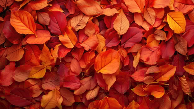 AI generated Red and Orange Autumn Leaves Background photo