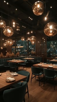 AI generated Modern interior aesthetics blend seamlessly with delectable dishes, offering a feast for the senses photo