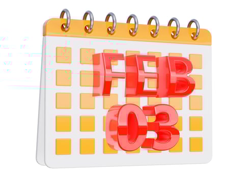February 3. calendar design isolated on white background photo