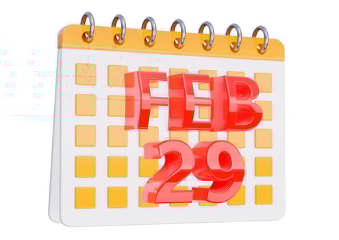 February 29. calendar design isolated on white background photo