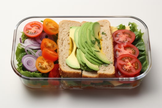 AI generated mixed snacks in boxes professional advertising food photography photo
