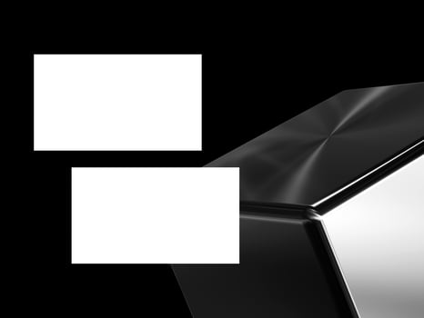 Elegant business card on black metal background photo
