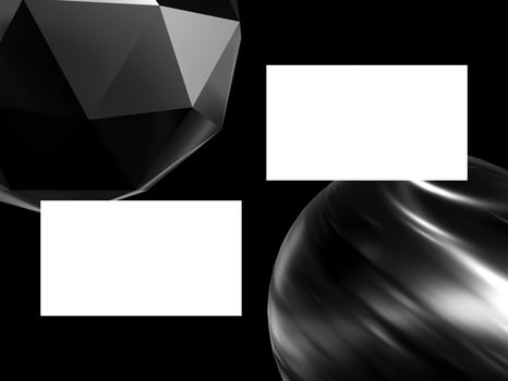 Elegant business card on black metal background photo