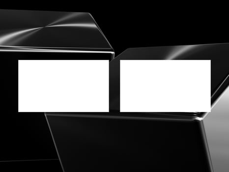 Elegant business card on black metal background photo