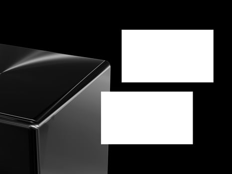 Elegant business card on black metal background photo