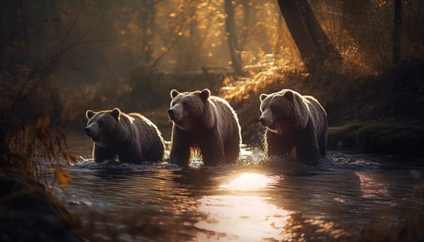 AI generated Cute young mammal playing in the tranquil wilderness, reflecting beauty generated by AI photo