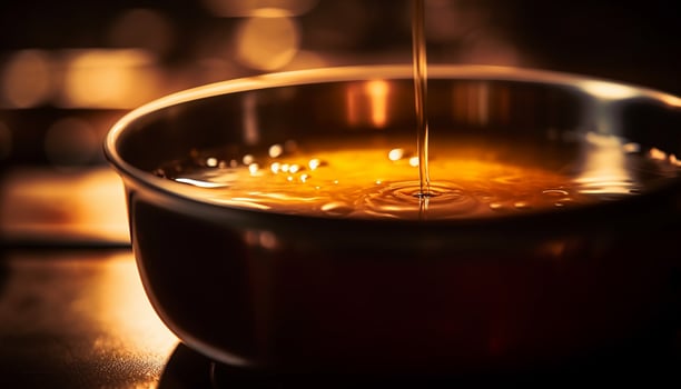AI generated Freshness and heat in a close up of a cooking gourmet meal generated by AI photo