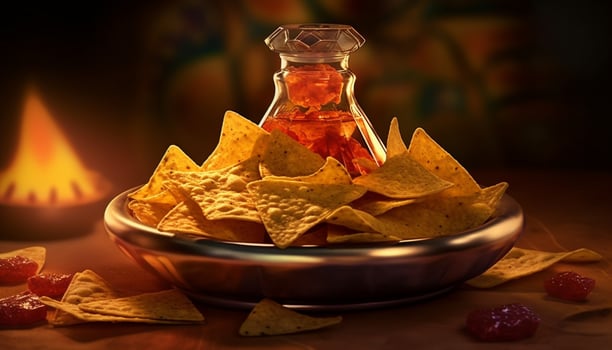 AI generated Freshness and spice in a bowl of guacamole, a Mexican appetizer generated by AI photo