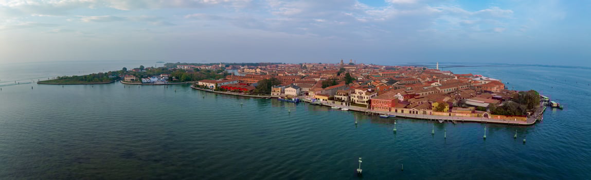 Aerial view of Murano island in Venice lagoon, Italy photo