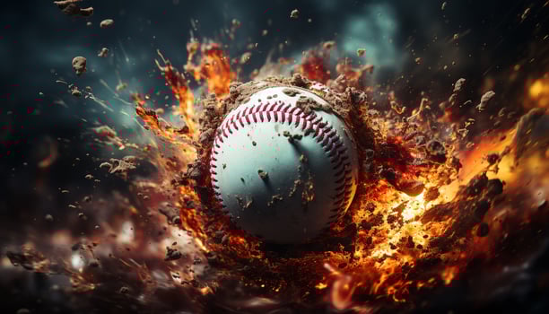 AI generated Playing baseball under the glowing night sky generated by AI photo