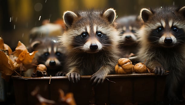 AI generated Cute small mammal looking at camera in nature generated by AI photo