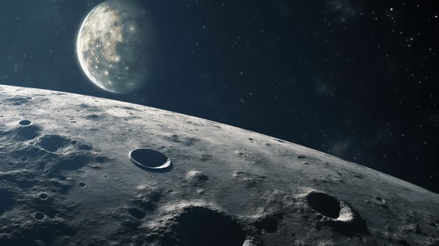 AI generated Moon in Space. Celestial, Lunar, Cosmic, Night, Astronomy, Universe, Moonlight photo