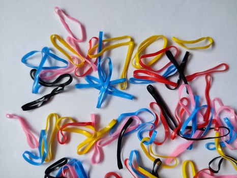 Colorful rubber bands or Mini Rainbow Purse Hair Bobbles, Colorful children's hair bands photo
