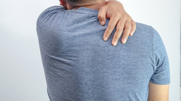 health is disturbed, the hand holding the back hurts photo