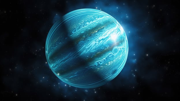 AI generated Uranus Planet in Space. Celestial, Cosmic, Solar System, Astronomy, Universe, Galactic, Planetary photo