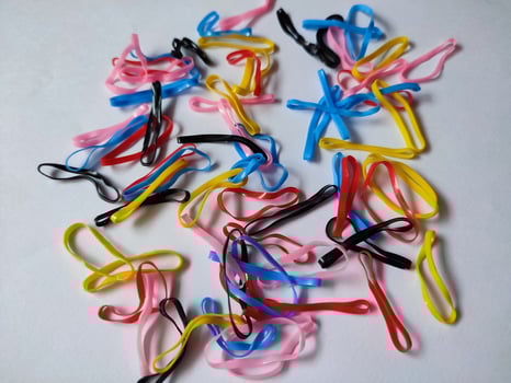 Colorful rubber bands or Mini Rainbow Purse Hair Bobbles, Colorful children's hair bands photo