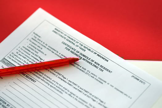 Indonesian tax form DGT certificate of domicile of non resident for indonesia withholding tax photo