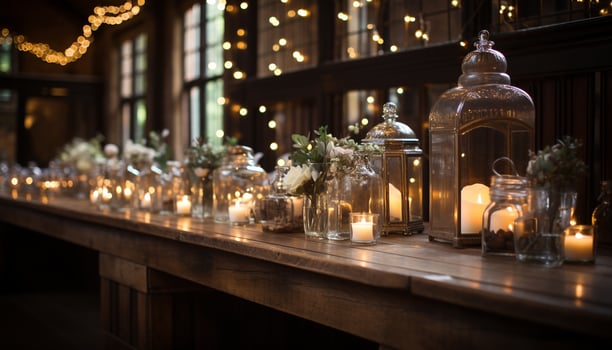 AI generated Candlelight illuminates the Christian ceremony with elegance generated by AI photo