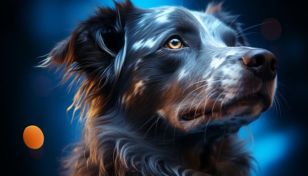 AI generated Cute puppy, loyal and obedient, sitting indoors generated by AI photo