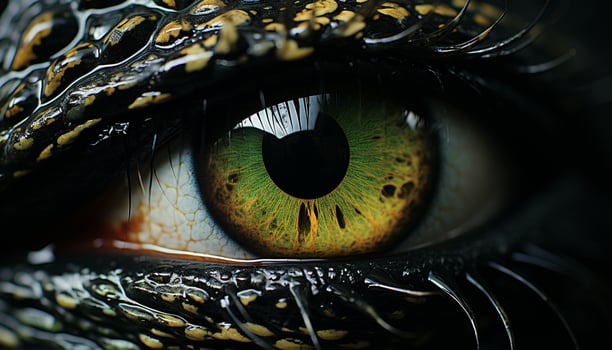 AI generated Animal eye staring, beauty in nature, green color generated by AI photo