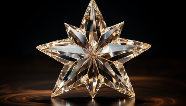 AI generated Shiny star shaped gold jewelry reflects elegance and success generated by AI photo