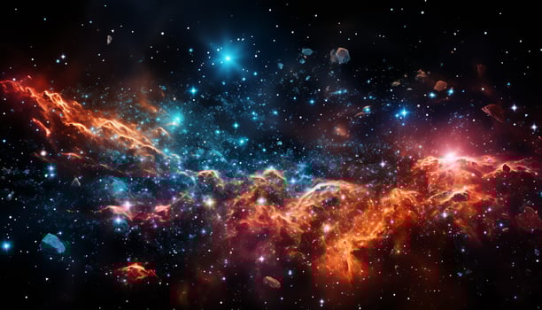 AI generated Glowing star field illuminates the dark night sky generated by AI photo