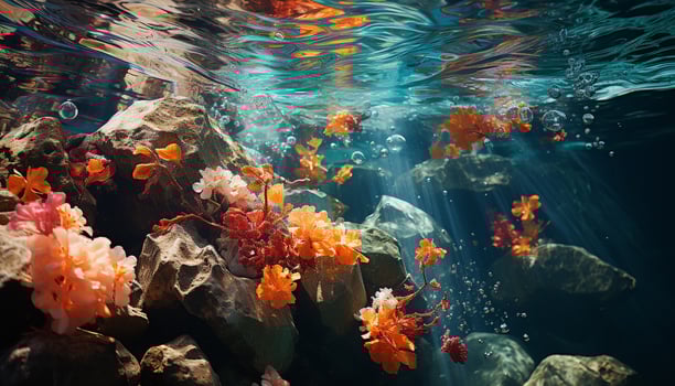 AI generated Underwater fish reef, nature multi colored aquatic beauty generated by AI photo