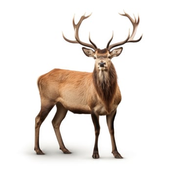 AI generated A serene deer stands out on a pure white backdrop, Ai Generated photo
