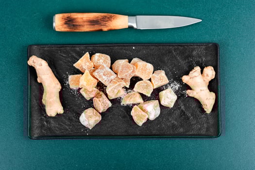 Candied ginger, healthy eating. photo