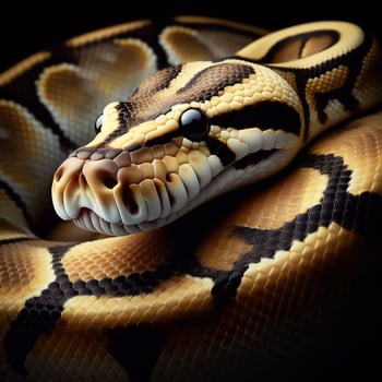 AI generated Snake, cobra, isolated on black background. Reptiles in nature. photo