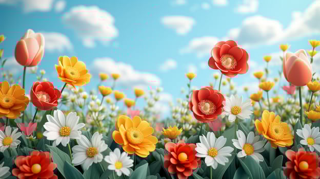 AI generated Beautiful bright poster for the spring holiday. Template without text photo