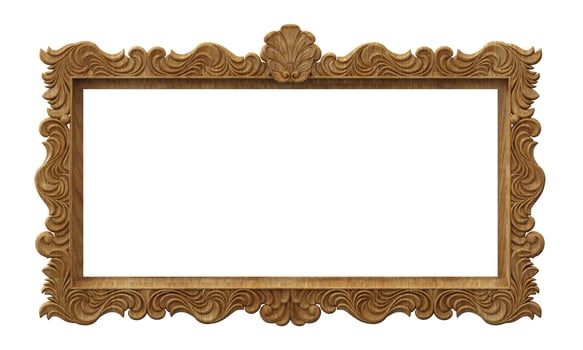 Classic wooden frame in the Baroque style photo