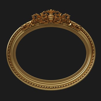 Round classical carved oval gold frames photo