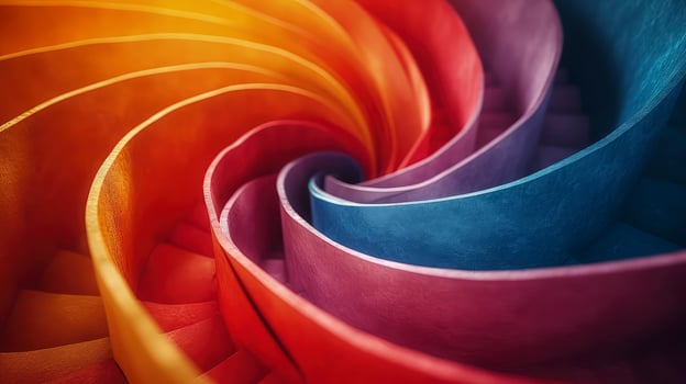 AI generated colorful spiral maze abstract background. photo