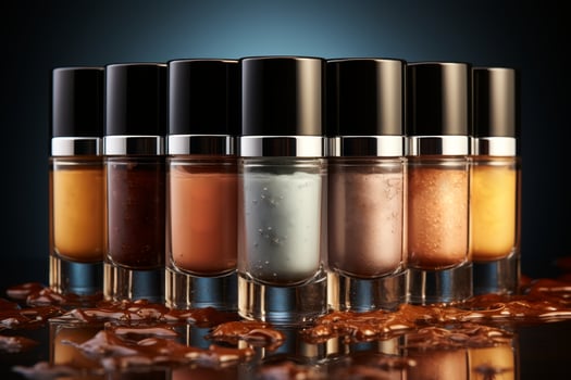 AI generated Cosmetic cream in jars. The jars are beautifully exposed on the surface photo