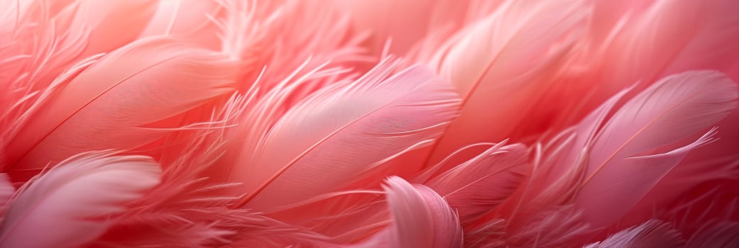 AI generated Beautiful background of pink feathers photo