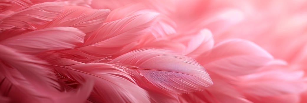 AI generated Beautiful background of pink feathers photo