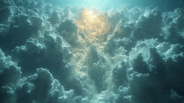 AI generated a view of a cloudy sky with the appearance of Lenticular clouds that form unique lenticular formations. photo