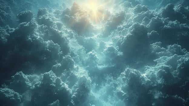 AI generated a view of a cloudy sky with the appearance of Lenticular clouds that form unique lenticular formations. photo