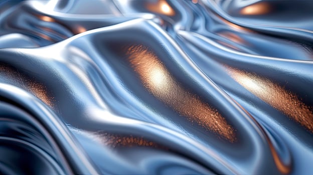AI generated Liquid Chrome Background. The mesmerizing of liquid chrome graphic design. the brilliance and dynamic nature of liquid chrome, unique visual qualities. futuristic and high-tech elements. photo
