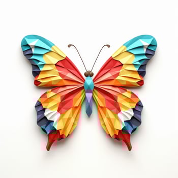 AI generated Colorful Origami butterfly, Unique Paper Polygon Artwork, Ideal Pet Concept, Ai Generated photo