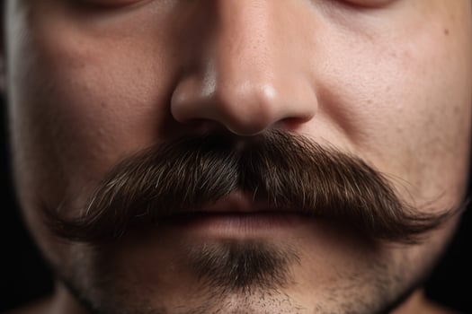 AI generated Mustache face man. Generate ai photo