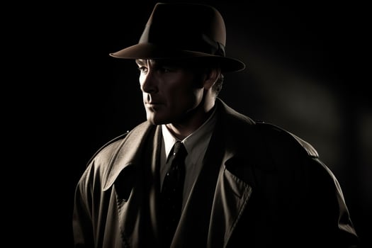 AI generated Smart noir detective. Generate AI photo