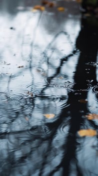 AI generated Rainy Day Reflections, background image, generative AI photo