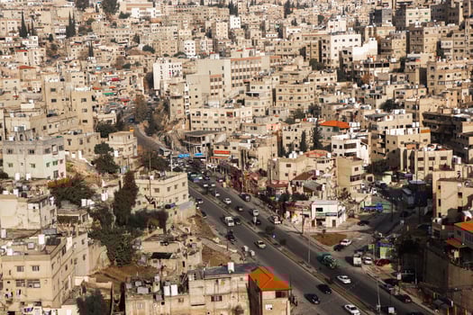 Aerial view of Amman city the capital of Jordan. City scape of Amman. photo