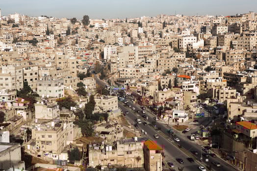 Aerial view of Amman city the capital of Jordan. City scape of Amman. photo